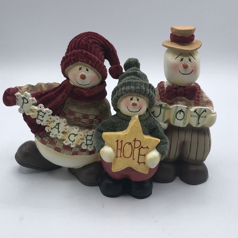 Resin Winter Family Peace Hope Joy‎ Figurine Winter Decor